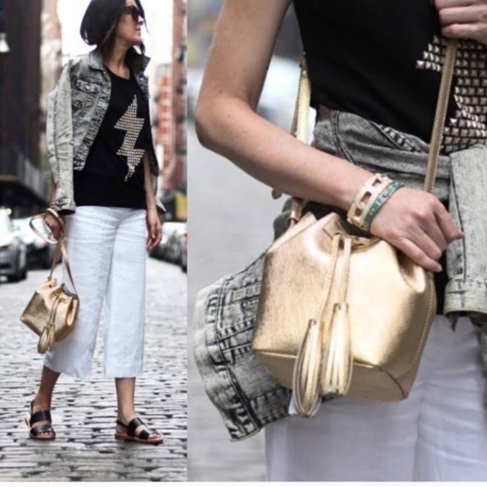 JCrew gold metallic crossbody bag